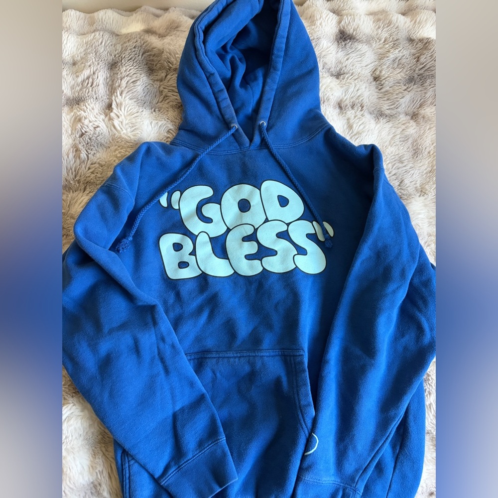 Blue 'God Bless' Hoodie